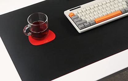 Dual-Sided Leather Desk Pad,Blotter for Laptop Computer,Mouse Pad,Writing,Drawing,Arts and Craft Mat (17"x35", Black/Red) - color: Black/Red, size: 17"x35"