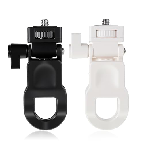 2 Pack Webcam Monitor Mount Monitor Camera Mount with 1/4 Screw Ring Camera Clip Webcam Stand Mounts for Tripod Screen LCD Display Top Fill Light Flash Phone Tripod Tablet Video Live