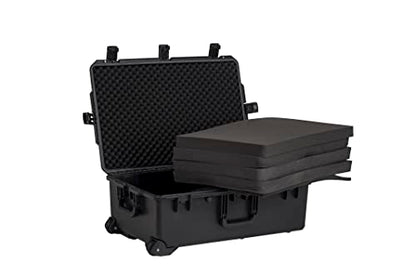 MEIJIA Premium Waterproof Rolling Hard Camera Case,Hard Protective Case with customizable fit foam and wheels,Full Protection with Light&Convenient Design,Elegant Black (31.3"X20.3"X12.25") - size: 31.3"X20.3"X12.25"