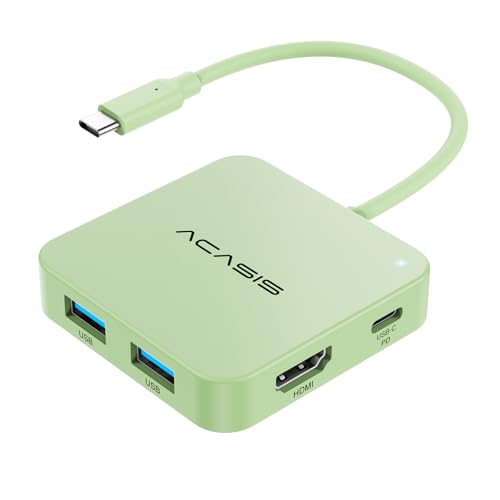 USB C Hub, Multiport Adapter with 4K@60 HDMI, 100W Power Delivery, 3 USB A+1 USB-C 3.1 Data Port, USB to HDMI Adapter for MacBook, Dell, Lenovo, Surface, iPad PRO, XPS (Green) - color: Green