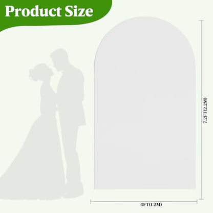 White Arch Backdrop Cover, 7.2x4ft Spandex Balloon Arch Cover for Backdrop Stand, Thick Wrinkle-Free Double-Sided Fabric Stretchy Background for Baby Shower, Wedding, Birthday, Event Party Decoration - size: 7.2FT