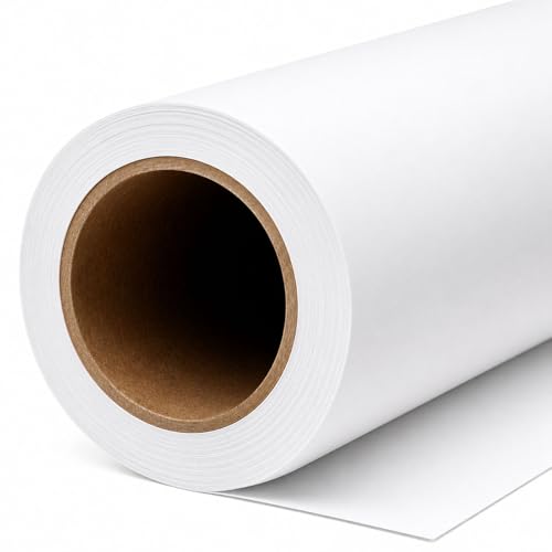 Yizhily Seamless White Backdrop Paper Roll, 53" x 16.4', Heavyweight Matte Arctic White Photo Background for Small Studio Headshots, Tabletop Product & Food Photography - color: Arctic White, size: 53" x16.4'