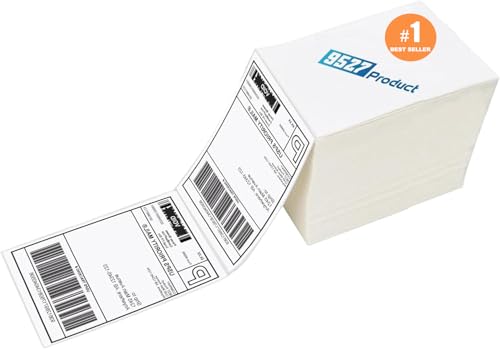 9527 Product 4 x 6 Thermal Labels - Pack of 100 Fanfold Labels for Direct Thermal Printer, White Perforated Shipping Label,100 Label per Stack,1 Stack - color: White, size: 1 Stacks | 100 Labels