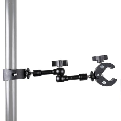 PellKing Super Double Clamp Camera Mount Umbrella Clamp, with 360° Magic Arm Double 1/4”-20 Adapter for Umbrella, Pole, Desktop, Strollers, Motorcycle, Photo Studio Light Stand, Photo Boom Stand