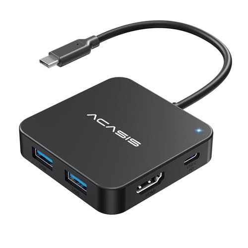 ACASIS USB C Hub 10Gbps, 6-in-1 Multiport Adapter with 4K 60Hz HDMI, 100W Power Delivery, USB A3.2 Data Port, USB C to HDMI Adapter for MacBook, Dell, Lenovo, Surface, iPad PRO, XPS(Black) - color: Black