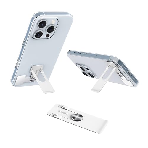 Phone Slim Stand Thin Kickstand, Ultra Thin Vertical Horizontal Universal Steel Metal Stable Mount Attachable Pocket Friendly Phone Holder for iPhone Samsung Phone Case (White 1-Pack) - color: White, size: 1-Pack