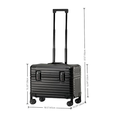 Full Aluminum Rolling Camera Bag 18" Carry on | Detachable wheels, TSA locks, adjustable dividers, lightweight aluminum luggage, fits 17" laptop for commercial photography
