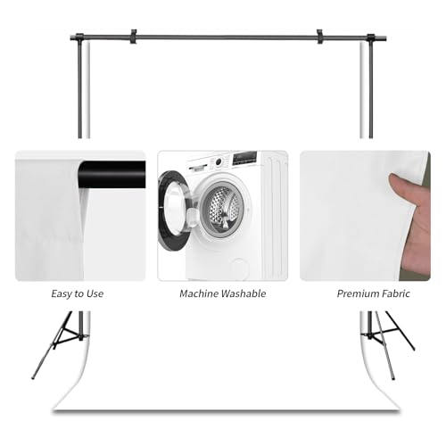 White Photography Backdrop 100% Polyester Studio Film & Television Portraiture Interview Programs Product Display Home Videos Parties Exhibition Halls Wedding Backdrops 8x10FT Seamless - color: white, size: 8x10FT