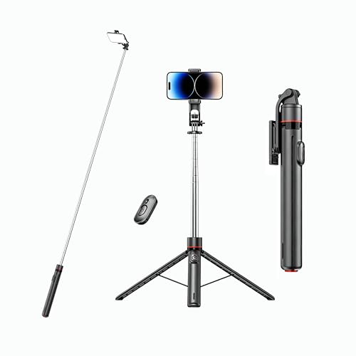 Outdoor Creator Tripod Pro for iPhone, 70 Inch | Auto pop open tall creator tripod with magnetic remote, 1/4 mount and stable base for outdoor vlogging