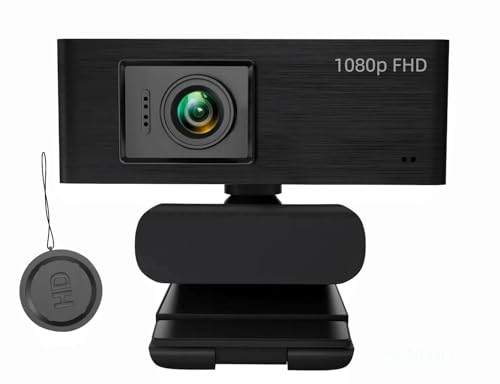 1080P Webcam HD for PC - Web Camera for Desktop Computer with Hi-fi Microphones, Privacy Cover - Computer Camera Wide Angle, Plug &Play, USB Web cam for Zoom, Skype, Teams, Streaming, Video Calling