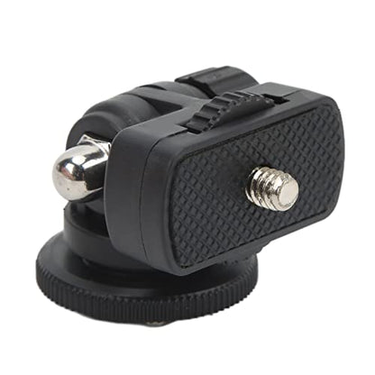 Monitor Ball Head, Compact Portable 180 Degree Adjustable Mini Monitor Head with Rubber Pad, 1/4 Screw Cold Shoe Interface for Camera DSLR