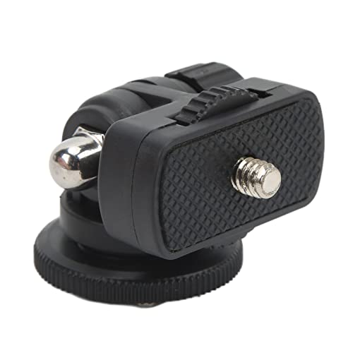 Monitor Ball Head, Compact Portable 180 Degree Adjustable Mini Monitor Head with Rubber Pad, 1/4 Screw Cold Shoe Interface for Camera DSLR