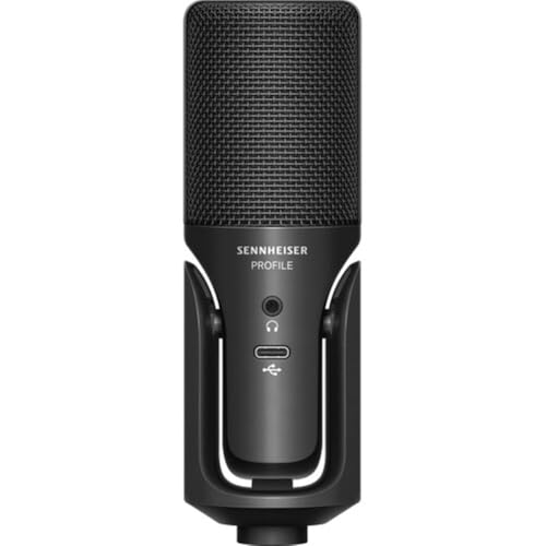 Sennheiser Profile USB Condenser Microphone Streaming Set with Boom Arm Bundle with Studio Headphones + U-Shaped Pop Filter + Cleaning Cloth (4 Items)