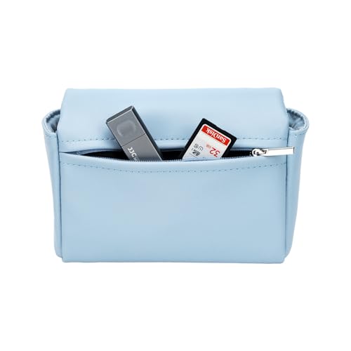 KIWIFOTOS PU Leather Camera Case for Fuji X100VI/PowerShot V1 | without strap, Fits X100VI/X-E5+23/27mm lens & PowerShot V1. Soft PU leather, magnetic flap, soft lining, rear zipper pocket - color: PU Camera Case Blue