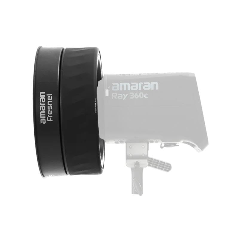 amaran Fresnel with Barn Doors Bowens Mount Attachment Designed for Amaran Ray 360C,660C,Halo 200x/300x/600x,and Other COB LED Video Light (Large) - size: Large