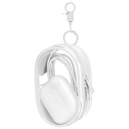 Linsaner 1 Pack Storage Bag for Organizing Data Cables, Earphone, Chargers, Keys, Change, Blind Box Doll Transparent Display Bag, Portable Multi-Function Storage (White) - color: B3-White