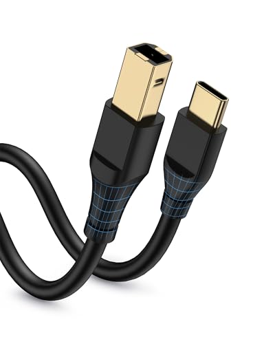 Printer Cable 6ft, Scanner USB C to USB B Cable for Epson, HP, Canon, Midi, Ethernet Print to Computer/Laptop/Pc-USB C MacBook Pro/Air/Mini,iPad Pro and Samsung Galaxy Midi Piano DAC Long Cord, 6 Foot - size: 6FT, style: USB-C to USB-B