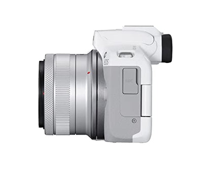 Canon EOS R50 Mirrorless Camera RF-S18-45mm F4.5-6.3 is STM Lens Kit, 24.2 Megapixel CMOS (APS-C) Sensor, 4K Video, Hybrid Camera, Photo and Video, Vlogging, Content Creator, RF Mount, White | 24.2MP Aps-C Sensor • 4K UHD Video • Rf-S 18-45mm F/4.5-6.3 Is