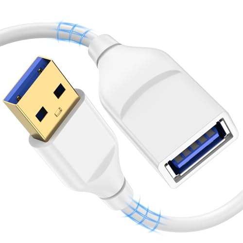 USB Cable Extension,10ft USB Extender Cord, Type A Male to Female USB A Cable Extension High Date Transfer Extender Cable for Printer,Keyboard,Mouse,Flash/Hard Drive,Webcam,Headset,Camera,Xbox,USB Hub - color: White, size: 10FT
