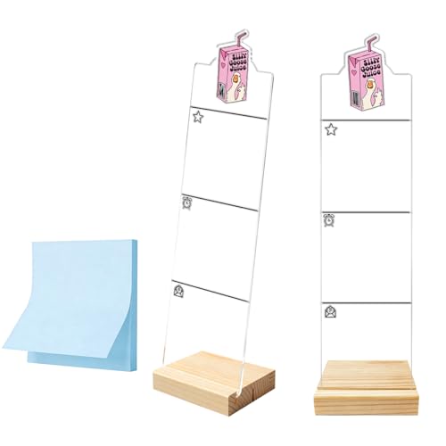 Monitor Memo Board Sticky Note Organizer Computer Monitor Memo Board Silly Goose Acrylic Desk Accessories Removable Wooden Base Set Sticky Notes 100 Sheets 11.8×3.1 inches - color: Juice