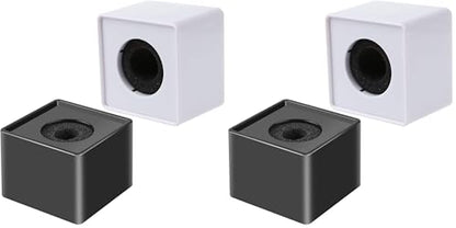 2 Pieces Portable Square Cube Shaped Interview Mic Microphone Flag Station Logo Superior ABS Material, Black and White (Pack of 2) - size: 7x7x5.2 cm (Pack of 2)