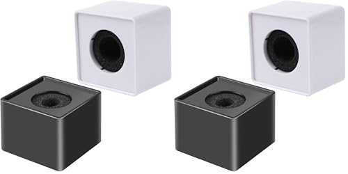 2 Pieces Portable Square Cube Shaped Interview Mic Microphone Flag Station Logo Superior ABS Material, Black and White (Pack of 2) - size: 7x7x5.2 cm (Pack of 2)