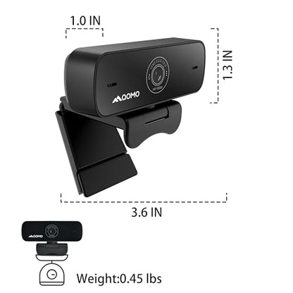 QWC 004 Full HD 1080p Webcam with Microphone, 180° Rotatable, USB Plug and Play, Streaming Camera for PC/Mac/Laptop, Zoom/Skype/Facetime/Meetings