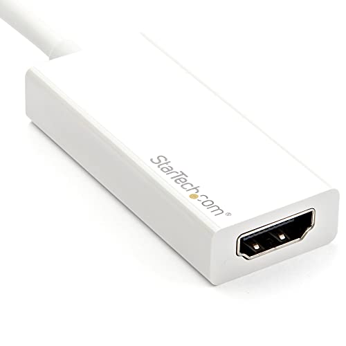 StarTech USB-C to HDMI Adapter Dongle, 4K 60Hz, Portable, White, Reversible - color: White, style: 4K 60Hz