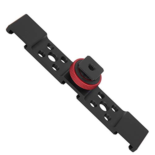 3 in 1 Hot Shoe Mount Adapter, Extension Bar Bracket Stand with 3pcs Hot Shoe Mount for Camera Mobile Phone Rabbit Cage (Black) - color: Black