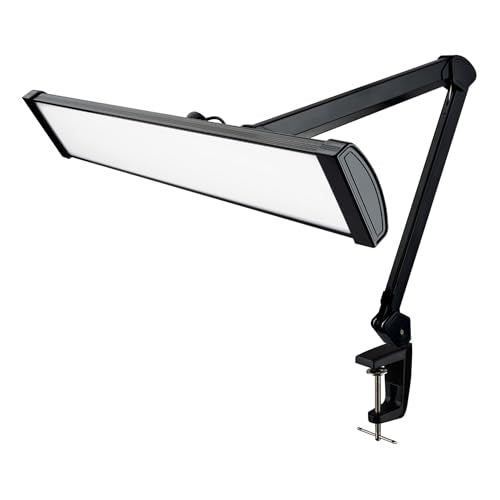 Ultra Bright 2300 Lumens Professional Eye Care LED Desk Lamp - Adjustable Brightness, Dimmable Task Light with Clamp for Home Office, Crafting, Workbench, Artist Drafting Lamp Daylight, Dimming, Black - color: Black, size: Daylight, Dimming