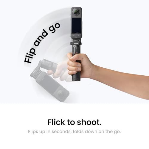Insta360 Foldable 2-in-1 Selfie Stick Remote Kit with Invisible Stick, Built-in Tripod, Ideal for Vlogging, Hiking, Group Shots, Supports X5, X4 Air, X4, X3 Action Cameras
