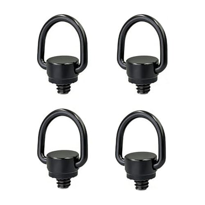 4Pcs Stainless Steel D Ring Screw Adapter, 1/4"-20 Camera D Ring Screw with Rubber Padded for Tripod Camera Shoulder Straps, Selfie Sticks, Gimbals, Black - color: Black
