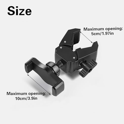 Universal Phone Holder with Crab Clamp, 360° Rotation Adjustable Clip Stand Smartphone Tripod Mount Adapter for Vlog Live Streaming Video Recording Selfie (Single Phone Holder) - style: Single Phone Holder