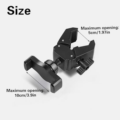 Universal Phone Holder with Crab Clamp, 360° Rotation Adjustable Clip Stand Smartphone Tripod Mount Adapter for Vlog Live Streaming Video Recording Selfie (Single Phone Holder) - style: Single Phone Holder