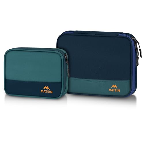 MATEIN Electronics Organizer Travel Case 2 Pack, Water Resistant Backpack Organizer Pouch for Travel Essentials, Cable Storage Bag for Earbuds, Phone & Flash Drive, Tech Gift for Men - color: Blue, size: Small