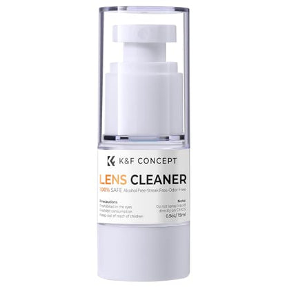 K&F CONCEPT Spray Lens Cleaner Care，Non-Flammable Camera Lens Cleaner | Efficient cleaning, safe for all optical glass. Gentle formula and versatile for multiple devices