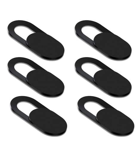 [6 Pack] Webcam Cover Slide 0.027in Ultra Thin Web Camera Cover fits Laptop, Desktop, PC, Macboook Pro, iMac, Mac mini, Computer, Smartphone,Protect Your Privacy and Security,Strong Adhensive-Black - color: black 6Pack