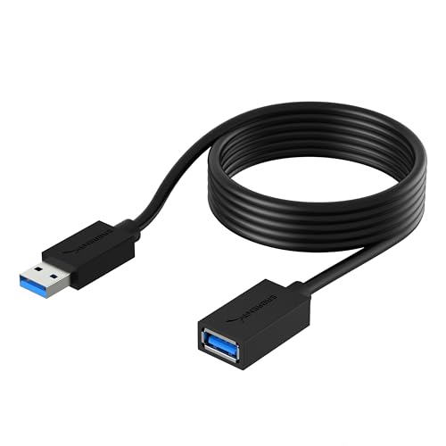 SABRENT 22AWG USB 3.0 Extension Cable A Male to A Female [Black] 6 Feet (CB-3060) - color: BLACK, size: 6 FT