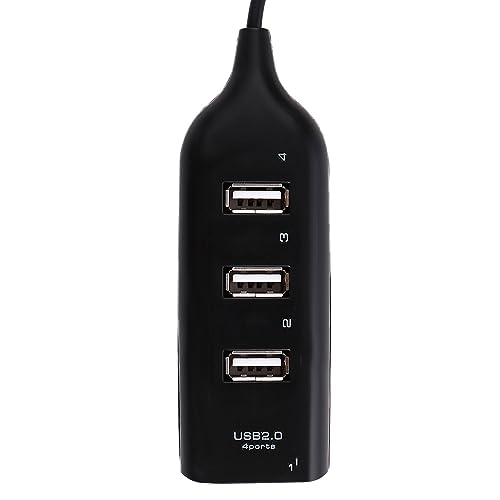 Vctitil 2pcs 4 Port USB 2.0 Hub Mini 4 Port Power Adapter USB Splitter Computer Accessories 4-Port Notebook Receiver Multiple Expander(Black&White)