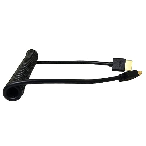 HDMI to HDMI Coiled Cable HDMI to HDMI Adapter Coiled Cable, 4.5mm/0.17inch OD 1.5m Length 4K Coiled Cable, HDMI Extender Cable, Coiled HDMI Extension Cable Cord