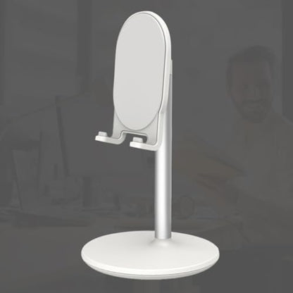 Toddmomy Desktop Phone Stand White Metal Universal Phone Video Holder Adjustable Pad Supporter for Live Streaming and Video Watching