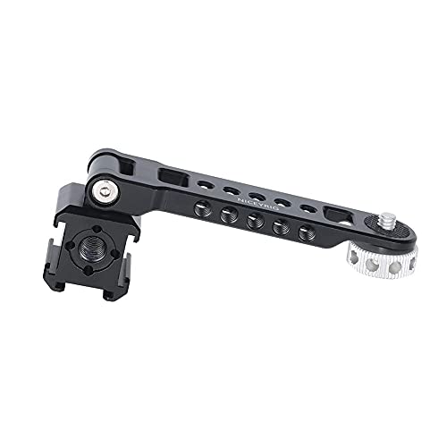NICEYRIG 3-Side Triple Cold Shoe Extension Bracket Heavy-Duty Cheese Bar with 1/4 Threads for Tripod Selfie Stick Gimbal, Camera Phone Vlog Vlogging Light Mic Mount - 468
