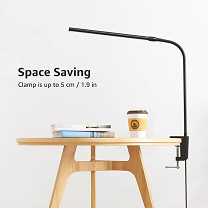 Lepro Clip on Desk Lamp LED Reading light Dimmable USB Small Clamp Lamp with 3 Color Modes 10 Brightness, Adjustable Flexible Gooseneck Table Light for Bed Headboard, Nail, Home Office,Computer(Black) - color: Black
