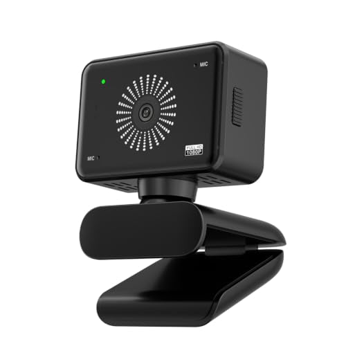 Webcam for PC, 1080P Full HD USB Webcam with Privacy Cover & Built-in Microphone, Plug and Play Computer Web Camera for Video Conference Online Class Live Streaming Video Calling