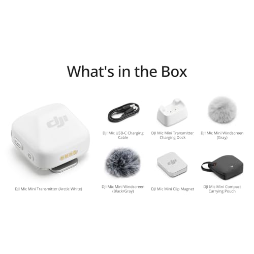 DJI Mic Mini Transmitter (Arctic White), Ultralight, Wireless Lavalier Microphone for DJI Osmo Mobile 7P/Osmo Pocket 3, Noise Cancelling, Wireless Microphone for Camera/iPhone/Android, Vlog, Streaming - style: Mic Mini Transmitter (Arctic White)