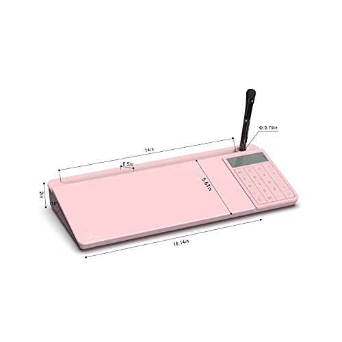TOWON Desk Dry Erase Board with Detachable Calculator, Small Glass Desktop Whiteboard, Desktop whiteboard - Glass Dry Erase White Board- Desk Computer Buddy for Home Office Supply, Pink, 17 x 6 in - color: Cal Pink