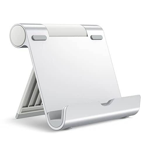 JETech Tablet Stand, Adjustable Portable Desktop Holder, Foldable Dock for iPad/iPad Pro/Air/Mini, Galaxy Tab A8/A7 Lite/A7/S8/S7, Kindle, Tab/Phones(4-11"), Sliver - color: Silver