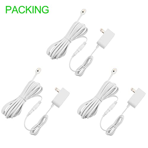 Uogw 25FT Magnetic Charging Cable for Arlo Pro 5S 2K/Arlo Pro 4/Arlo Ultra 2/Arlo Pro3/Arlo Ultra/Go 2 Camera,Power Adapter and Power Cable,Weatherproof Outdoor - 3Pack (White) - color: White
