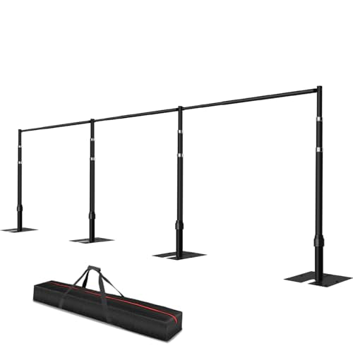 Pipe and Drape Backdrop Stand, 8.9x30ft Heavy Duty Adjustable Background Frame with Metal Base, Back Drop Holder for Parties Photography Wedding Photoshoot Decoration - Black - color: Black, size: 8.9x30ft