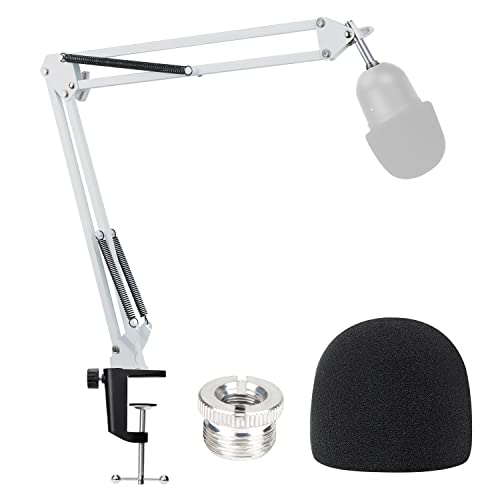 YOUSHARES Razer Seiren Mini Boom Arm with Pop Filter - Mic Stand with Foam Cover Windscreen Compatible with Razer Seiren Mini Streaming Microphone(White) - color: 01 White Mini Boom Arm
